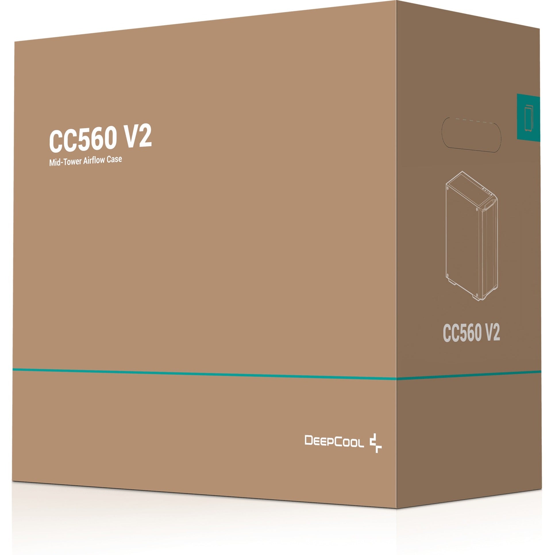 Deepcool cc560 v2 midi tower behuizing (zwart | 2x usb-a | tempered glass)