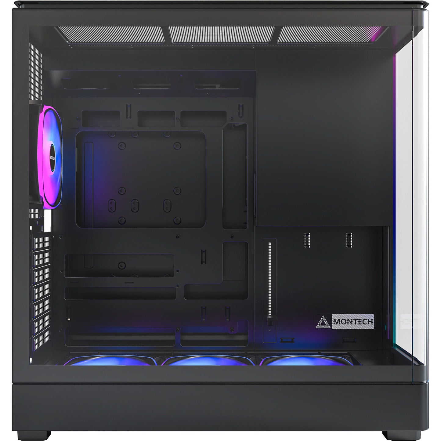 Montech king 45 pro midi tower behuizing (zwart | 2x usb-a | 1x usb-c | rgb | window)
