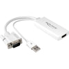 Delock vga (male) + usb-a (male) naar hdmi (female) adapter (wit, 0,25 meter)