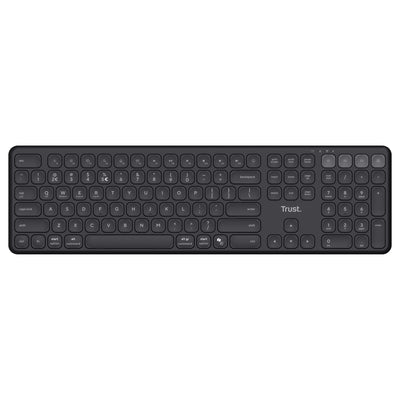 Trust vaiya draadloos toetsenbord (zwart, us lay-out (qwerty), 100%, bluetooth 2.4ghz)