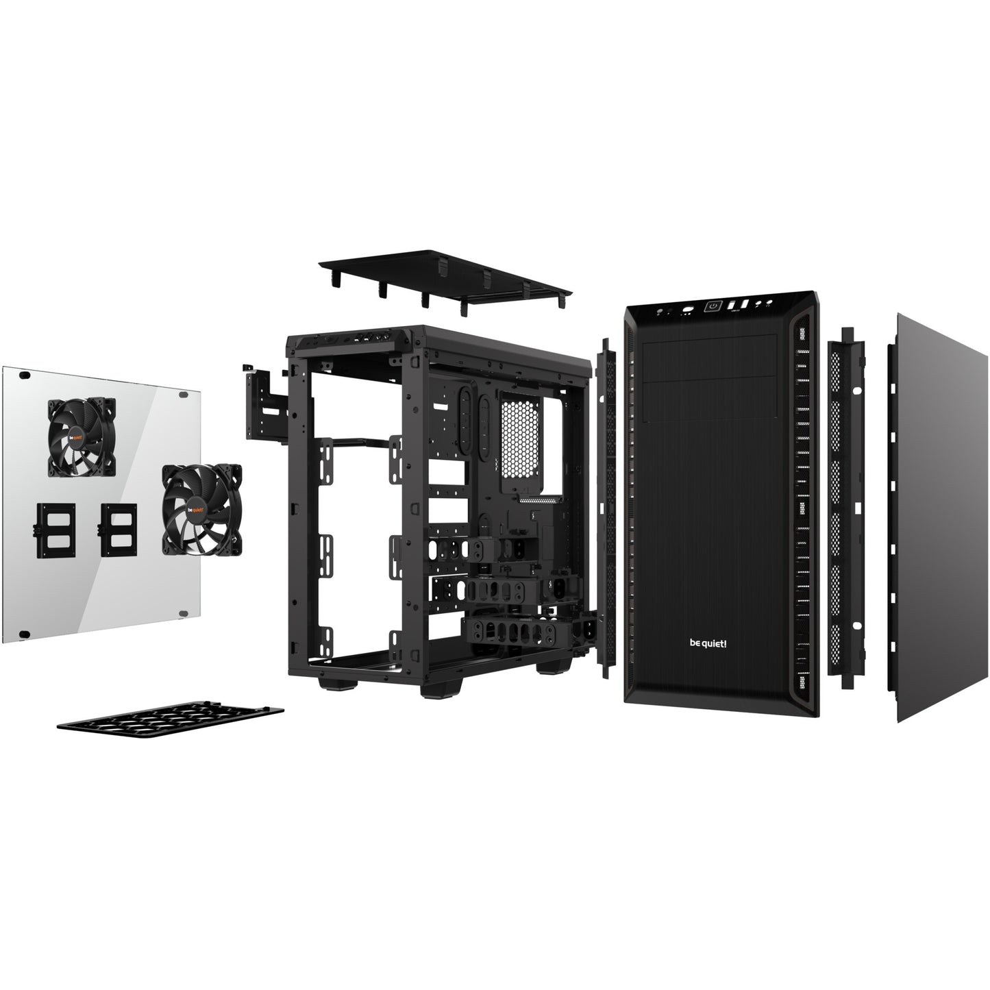 Be quiet! pure base 600 window midi tower behuizing (zwart | 2x usb-a | tempered glass)