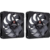 Noctua nf-a12x25 g2 pwm sx2-pp chromax.black case fans (zwart, 2 stuks, 120 x 120 x 25 mm) - afbeelding 1