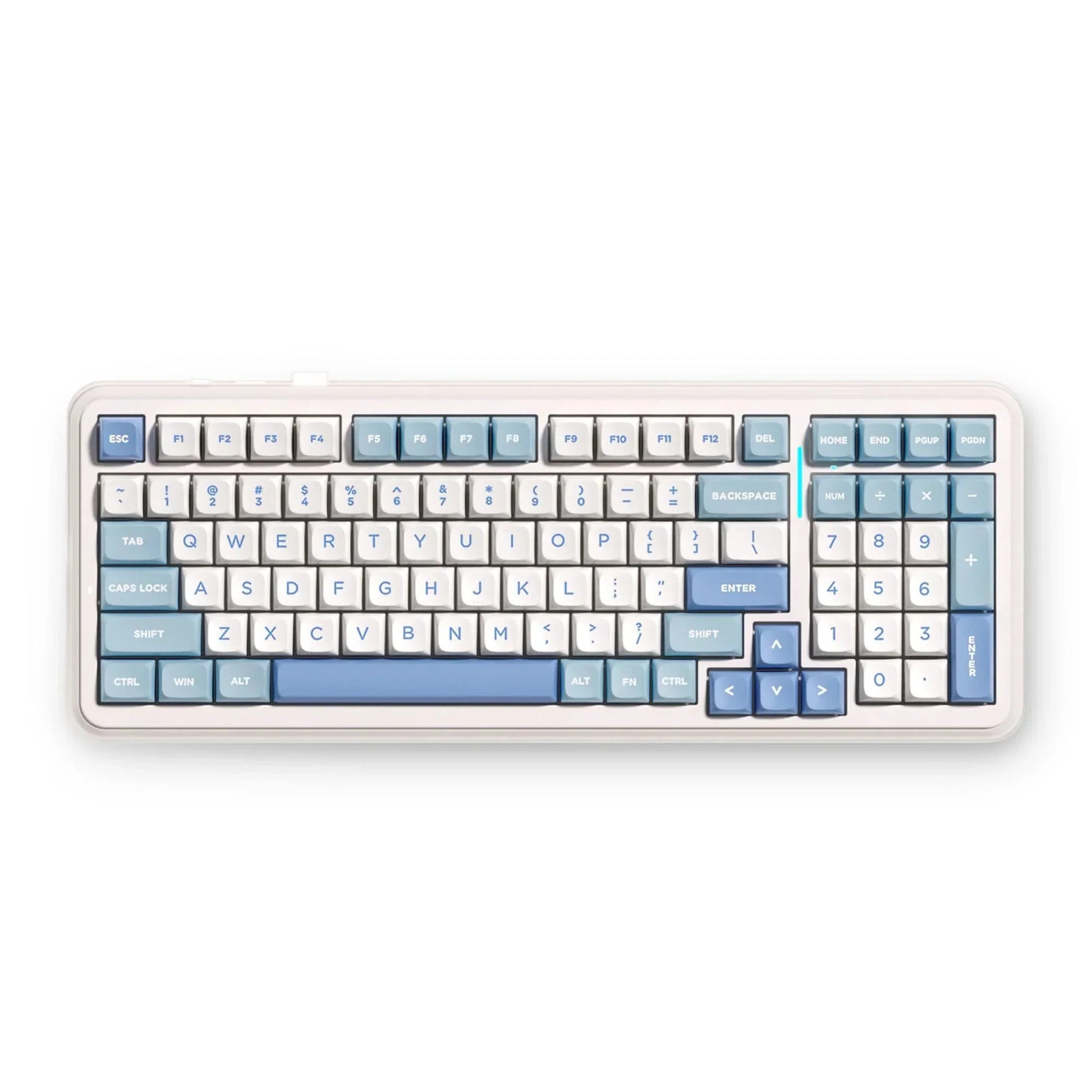 Mchose k99 v2 wireless gasket mount mechanical keyboard (wit, us lay-out (qwerty), kailh box icy creamsicle, 99%, rgb, pbt keycaps, hot-swap, 2.4 ghz | bluetooth | usb-c)