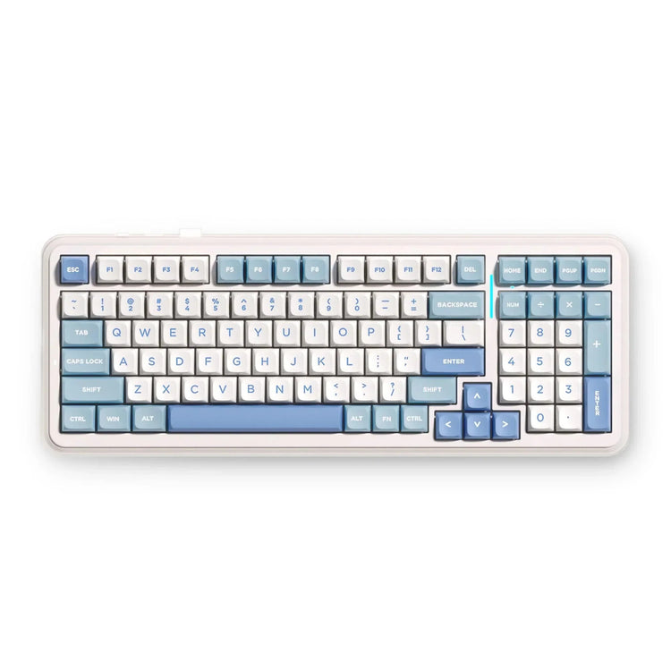 Mchose k99 v2 wireless gasket mount mechanical keyboard (wit, us lay-out (qwerty), kailh box icy creamsicle, 99%, rgb, pbt keycaps, hot-swap, 2.4 ghz | bluetooth | usb-c)