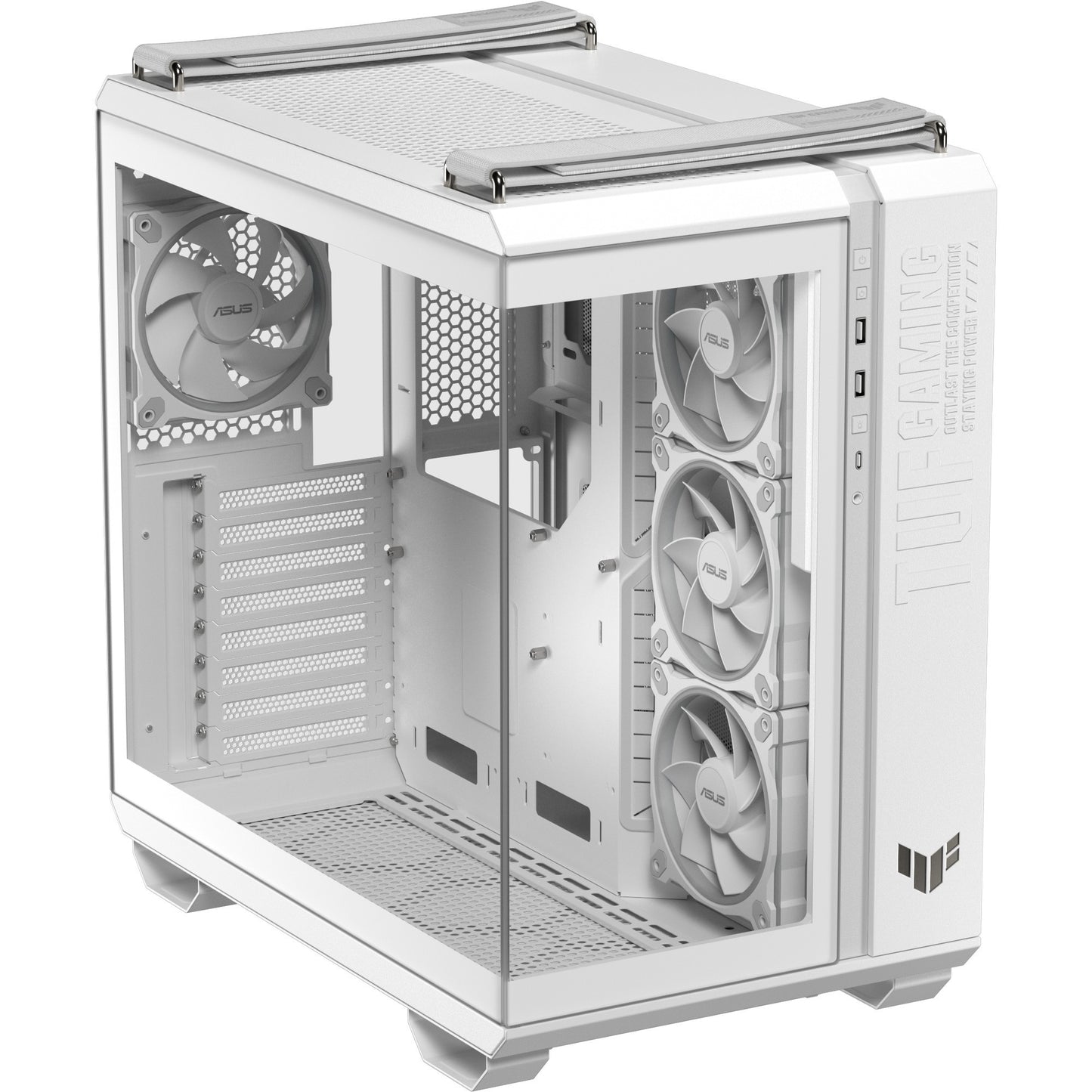 Asus tuf gaming gt502 horizon argb midi tower behuizing (wit | 3x usb-a | 1x usb-c | tempered glass)