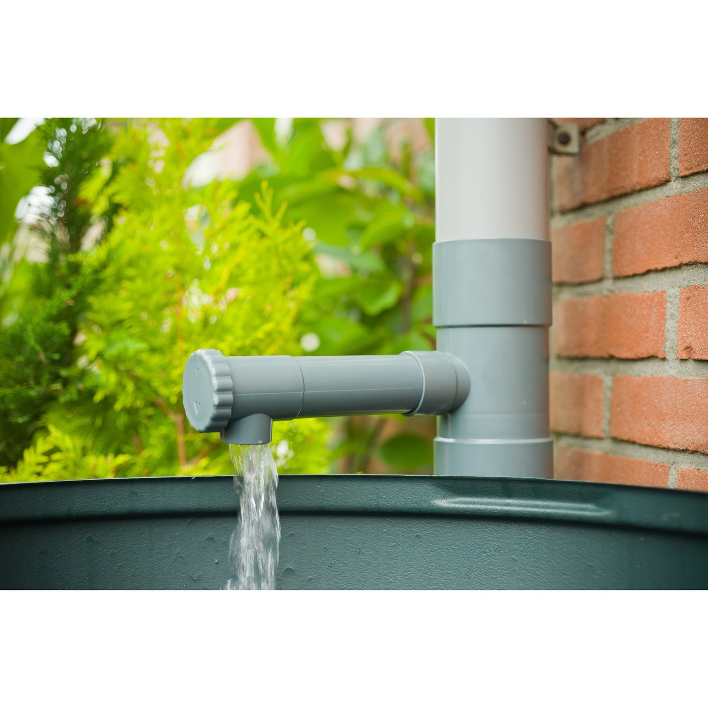 Nature regentonvulautomaat met instelbare doorvoer waterkraan (grijs)