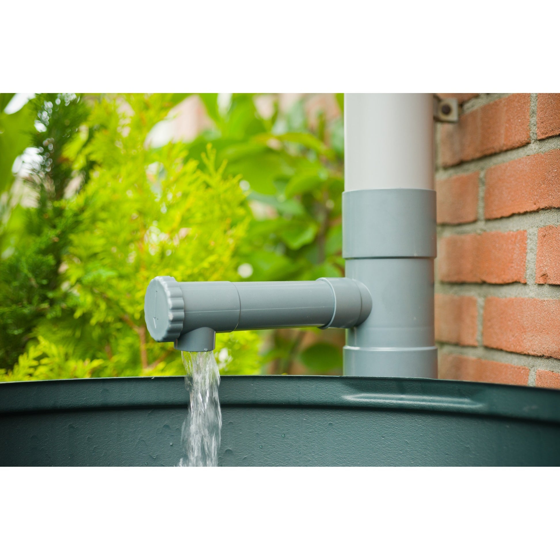 Nature regentonvulautomaat met instelbare doorvoer waterkraan (grijs)