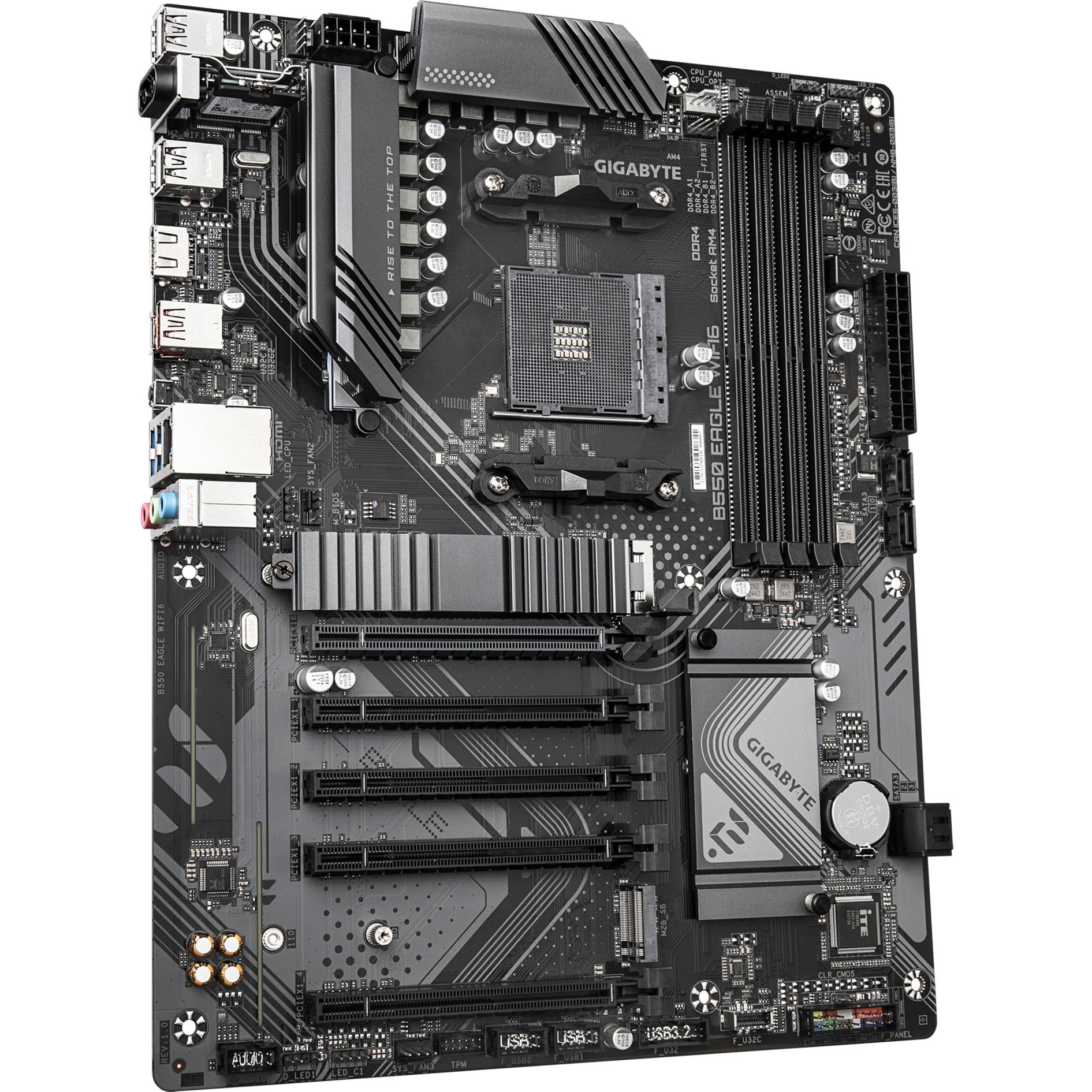 Gigabyte b550 eagle wifi6 socket am4 moederbord (zwart grijs, raid, gb-lan, wi-fi 6, bt, sound, atx)