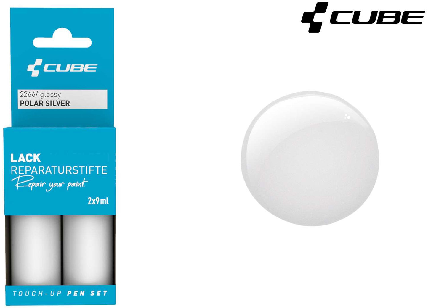 Cube touch-up pen set polar silver