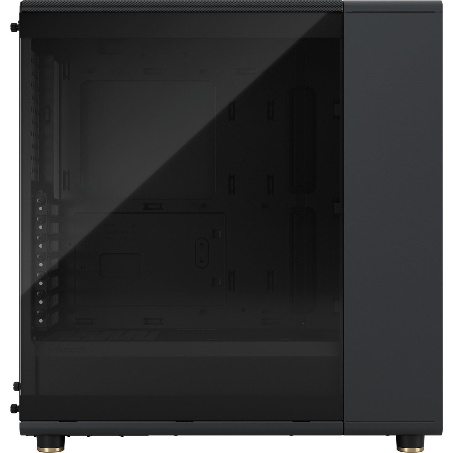 Fractal design north midi tower behuizing (zwart houtkleur | 2x usb-a | 1x usb-c | tempered glass)