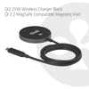 Club 3d cac-3027 qi2 25w draadloze oplader (zwart, qi-gecertificeerd, magsafe-compatibel, magnetisch pad)