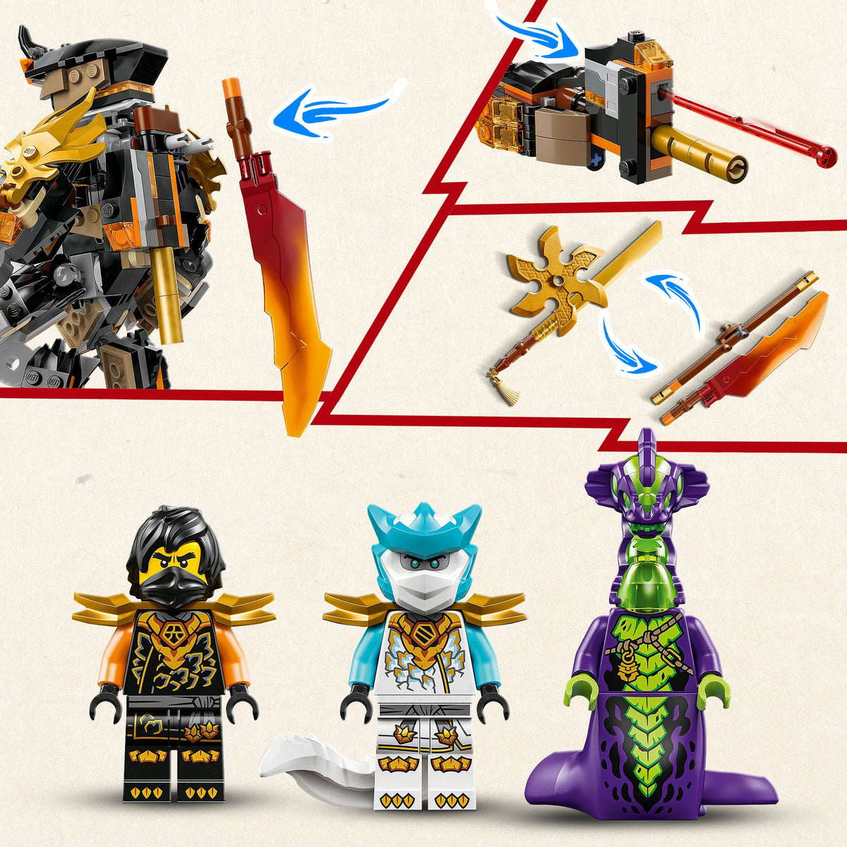 Lego ninjago 71854 cole missiemecha en draak zane
