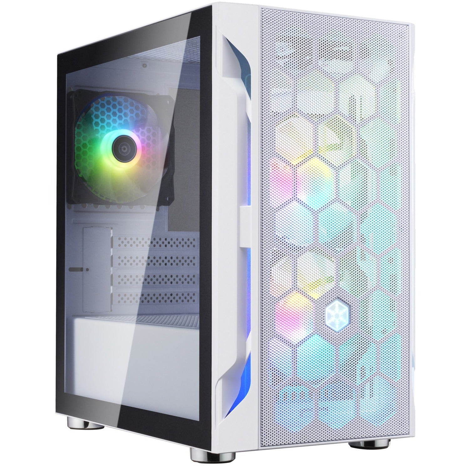 Silverstone fara h1m pro midi tower behuizing (wit | 3x usb-a | rgb | window)