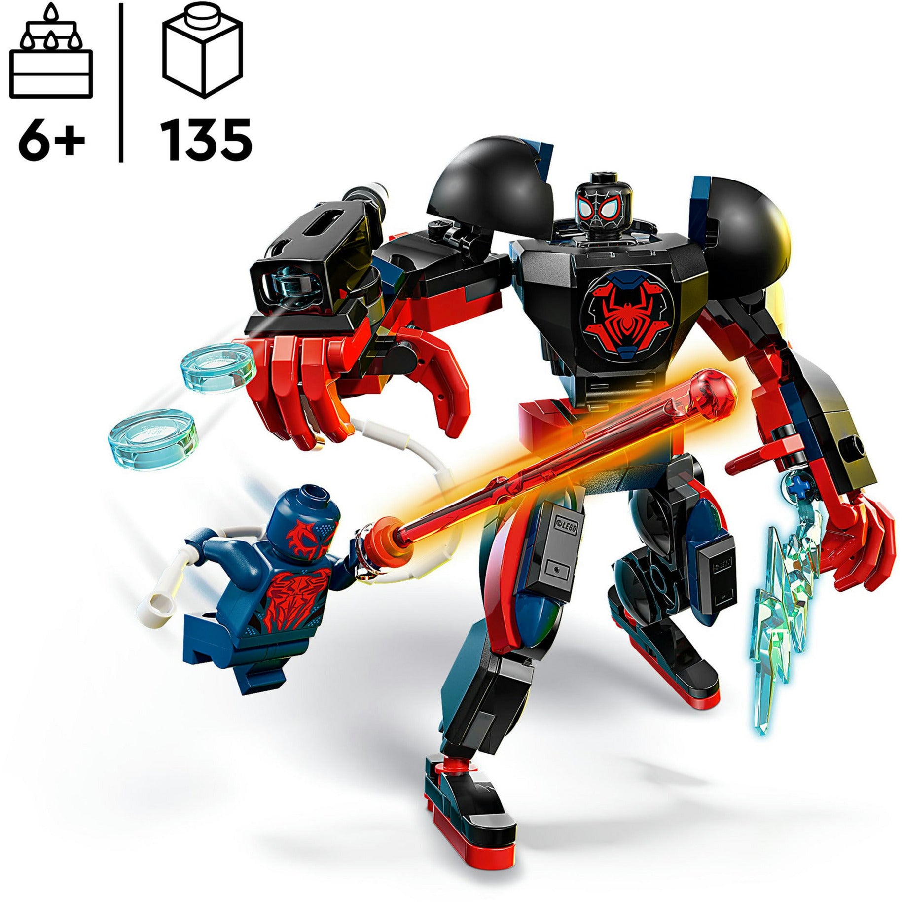 Lego marvel super heroes - miles morales mecha vs. spider-man 2099 constructiespeelgoed (76337)