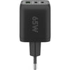 Goobay usb-c snellader nano (65 w) en usb-c textielkabel (zwart, 1 meter)