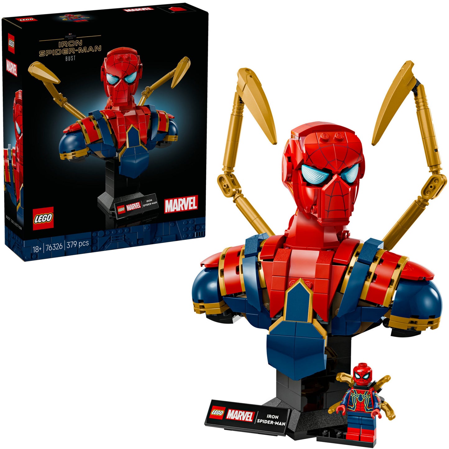 Lego marvel - iron spider-man buste constructiespeelgoed (76326)