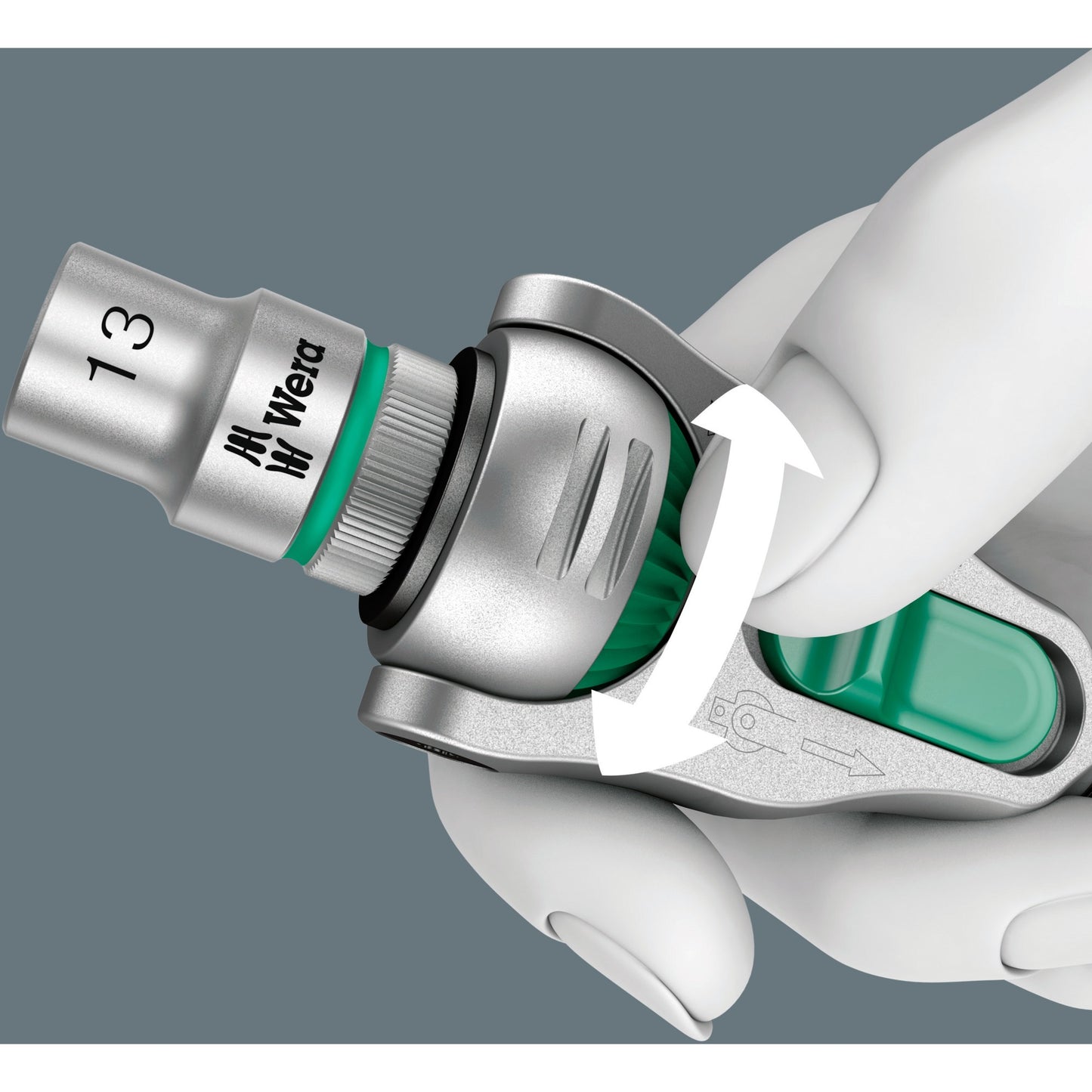 Wera 8100 sb 9 zyklop speed ratelset gereedschapsset (zwart groen, 29-delig, speedratel met draaibare kop)