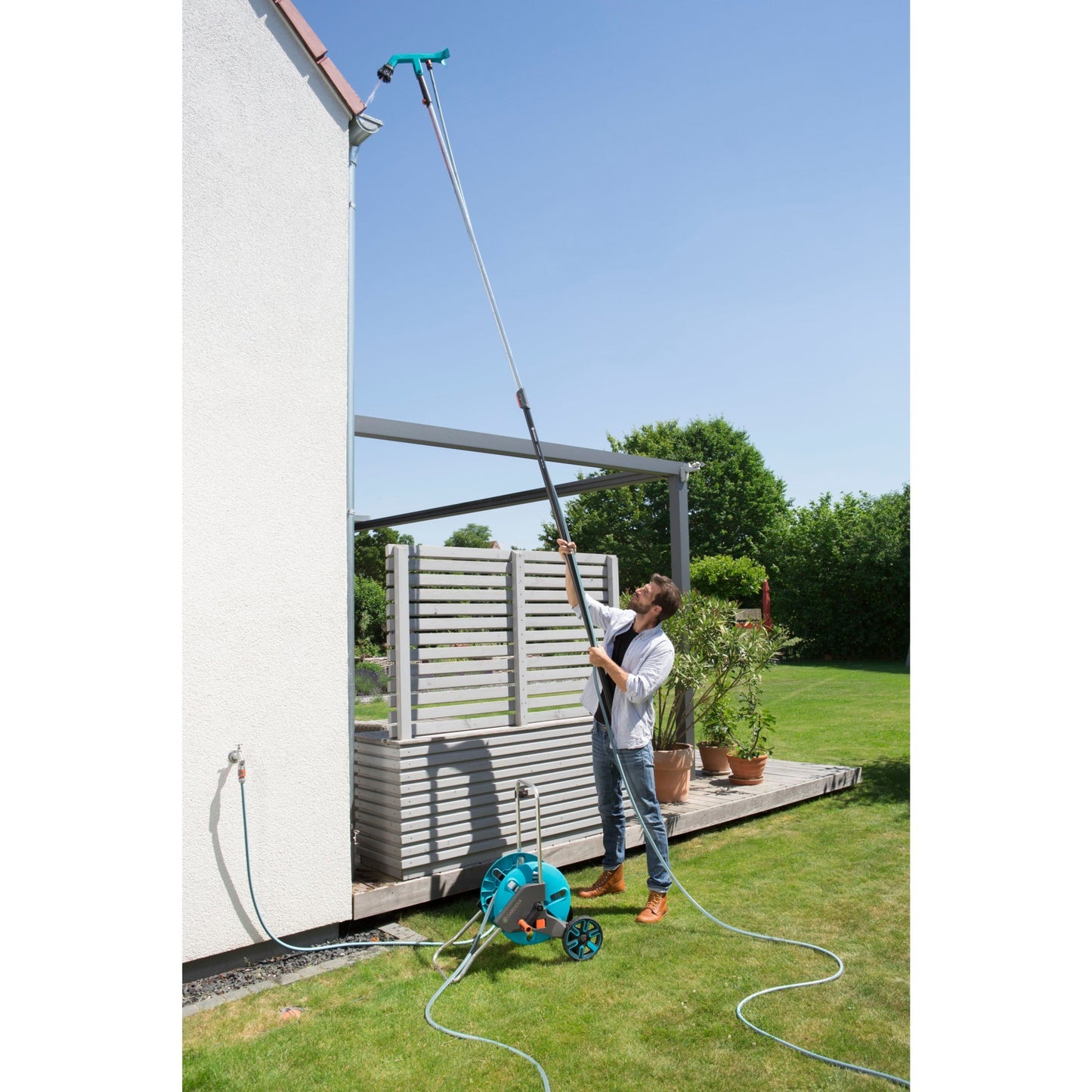 Gardena combisystem gootreiniger gehoekte bezem (turquoise zwart, 3651-20)