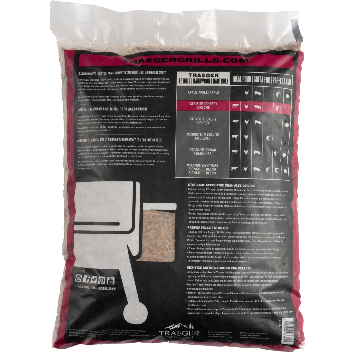 Traeger pellets van hardhout kers brandstof (9 kg)