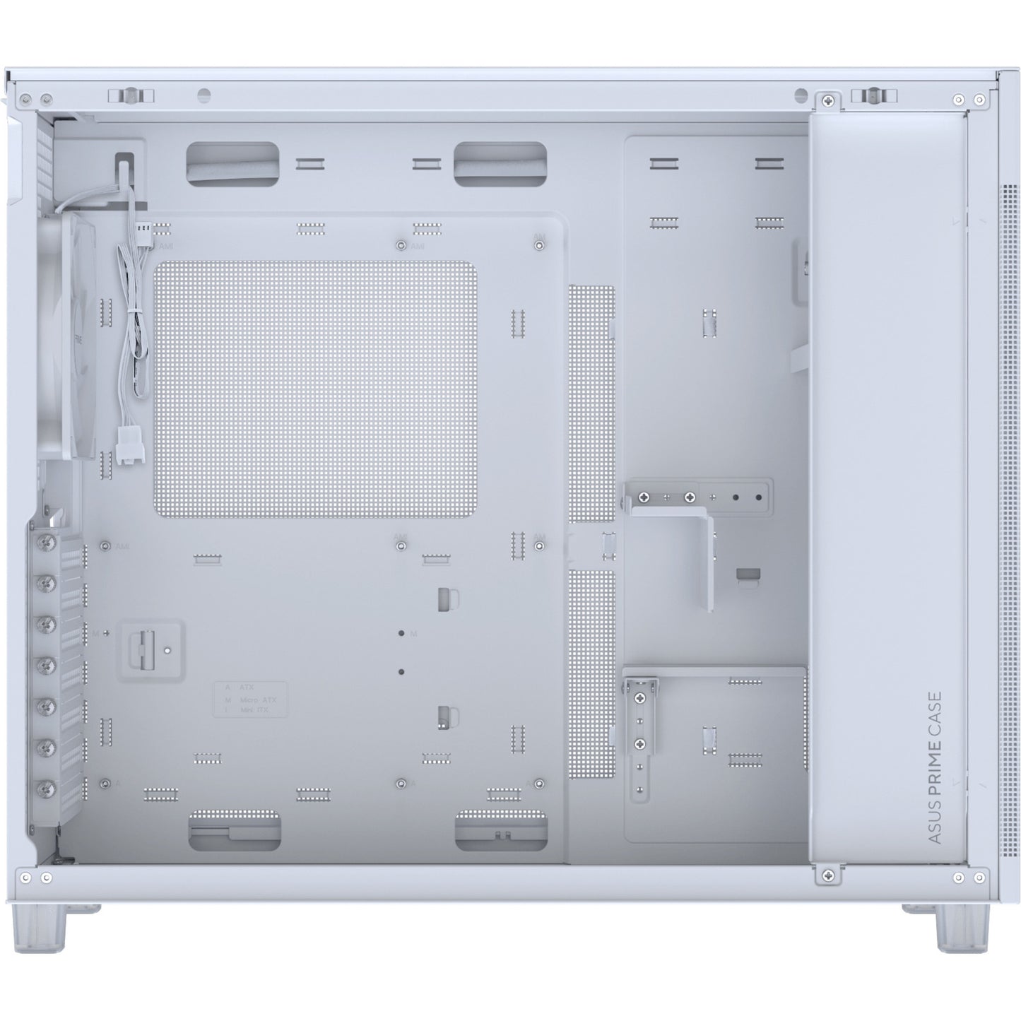 Asus prime ap303 - mesh panel midi tower behuizing (wit | 2x usb-a | 1x usb-c)