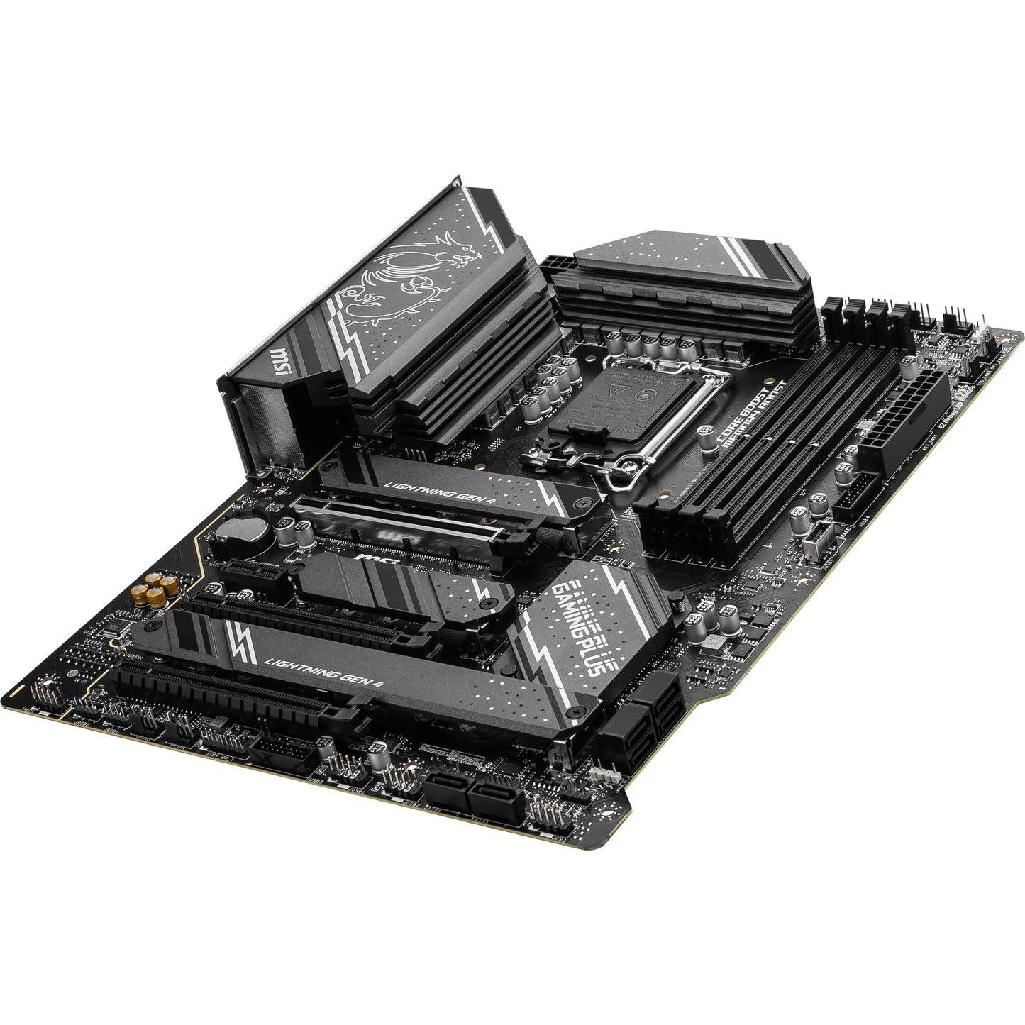 Msi z790 gaming plus wifi socket 1700 moederbord (grijs zwart, raid, 2.5 gb-lan, wi-fi 6e, bt, sound, atx)