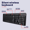 Trust ody ii draadloos toetsenbord (zwart, eu lay-out (qwerty), membraan, stil)