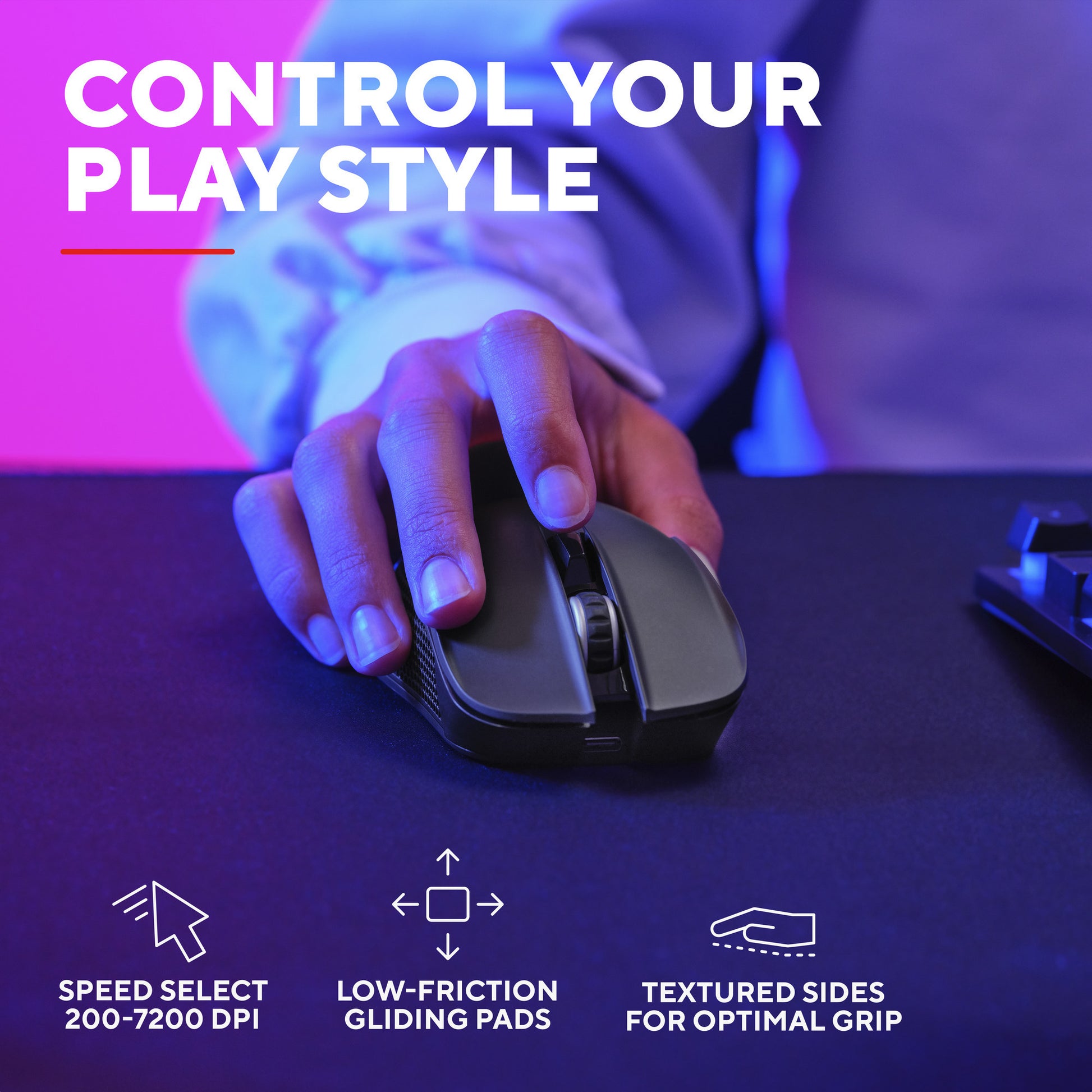 Trust gxt 931 ybar draadloze gamingmuis (zwart, 200 - 7.200 dpi, 2.4ghz bluetooth usb)