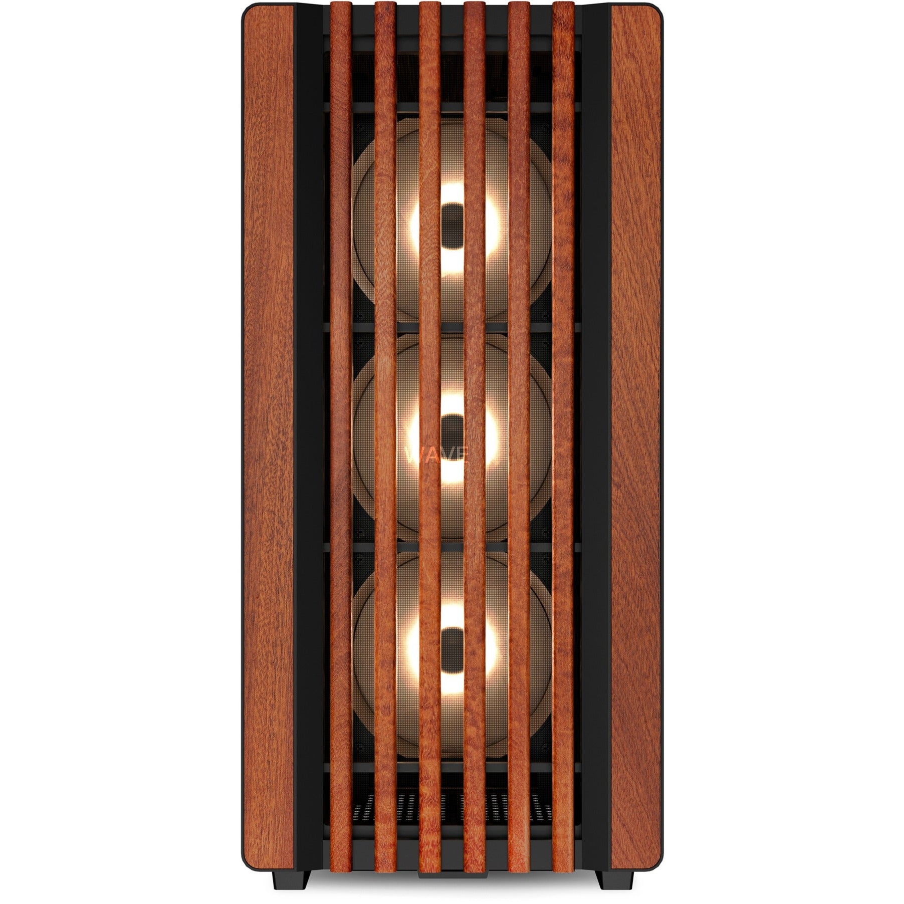 Sharkoon rebel c70g rgb midi tower behuizing (zwart houtkleur | 2x usb-a | 1x usb-c | rgb | tempered glass)