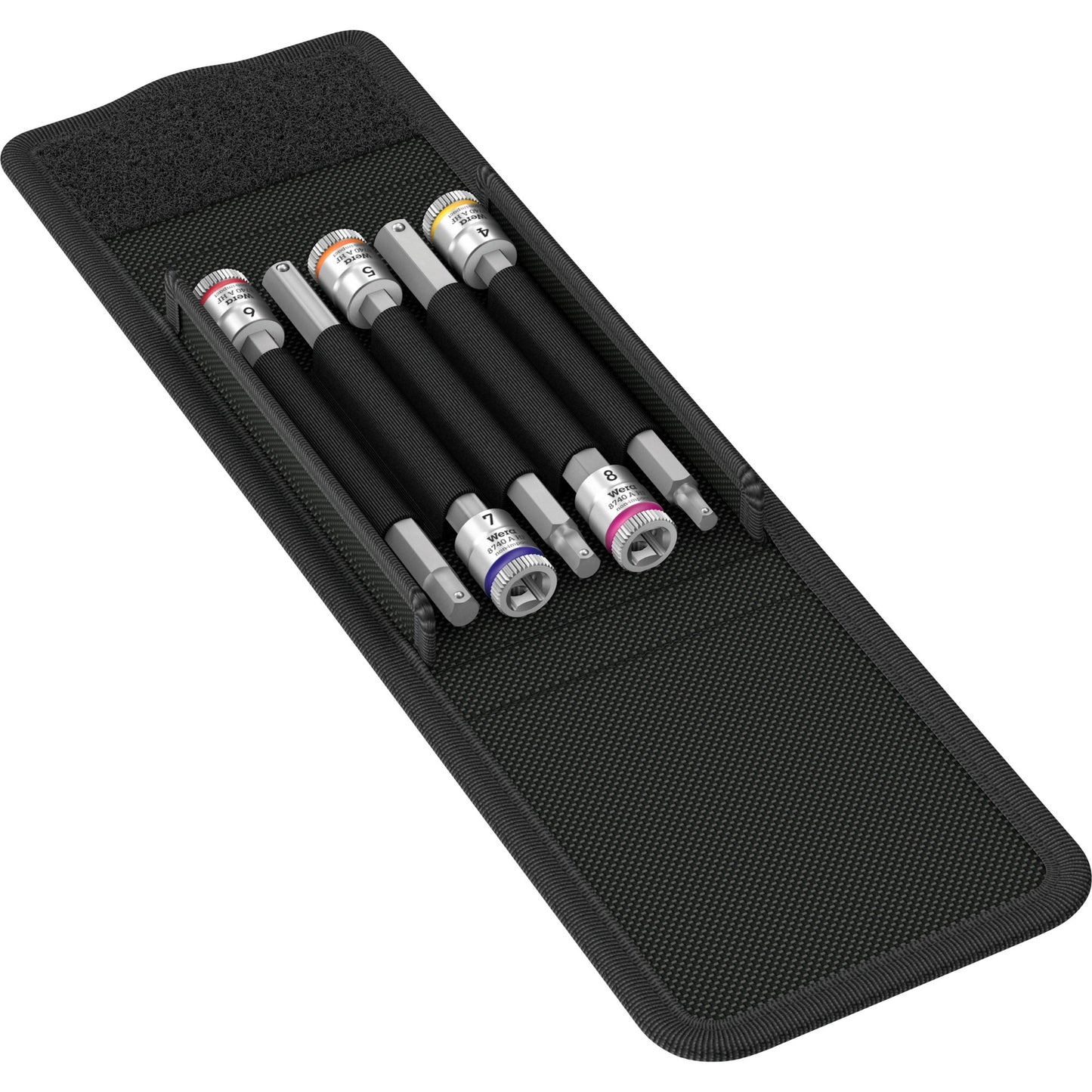 Wera 8740 a hf 1 zyklop bitdoppen set binnenzeskant dopsleutel (zwart zilver, 5-delig, met vasthoudfunctie, 1 4 -aandrijving)