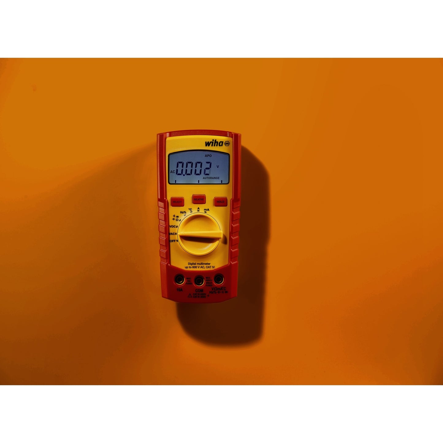Wiha digitale multimeter tot 600 v ac, cat iv meetapparaat (rood geel)