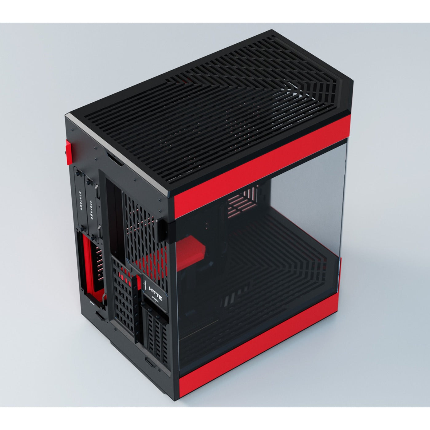 Hyte y60 midi tower behuizing (rood zwart | 3x usb-a | tempered glass)