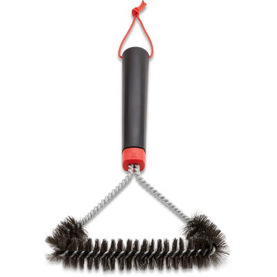 Weber driezijdige reinigingsborstel grillreinigingsborstel (zwart rood, 30 cm)