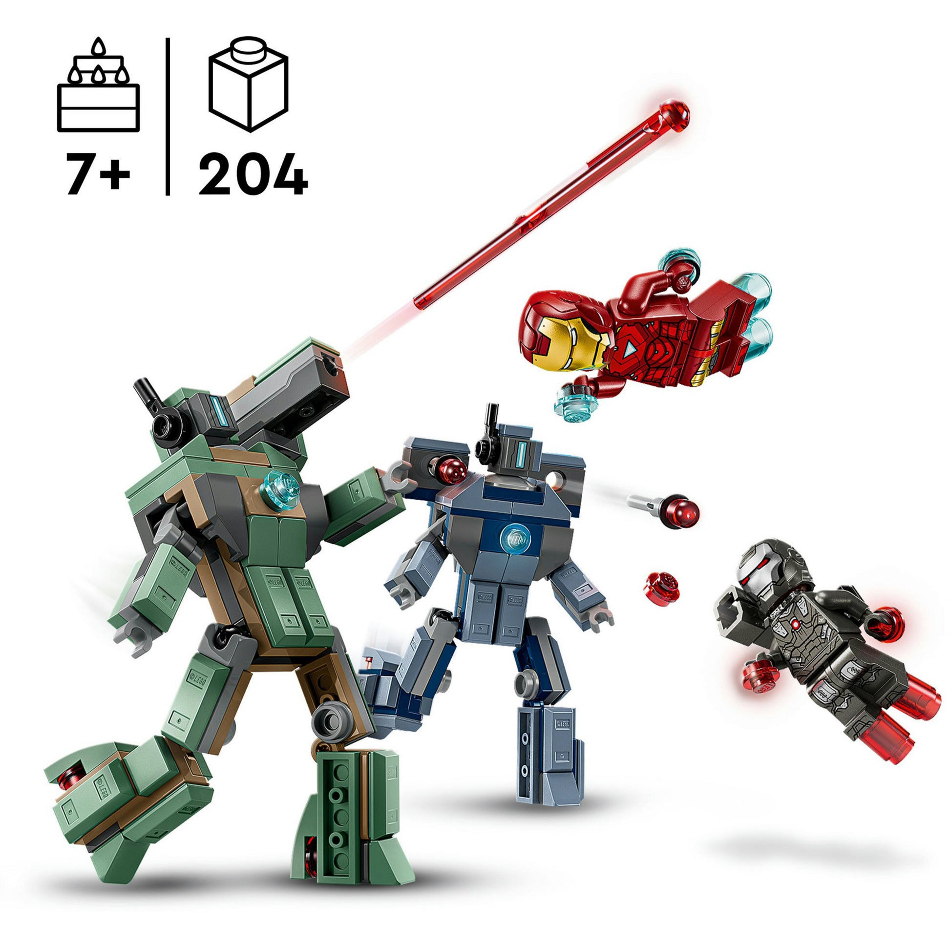 Lego ® ǀ marvel iron man en war machine vs. hammer drones - 76320