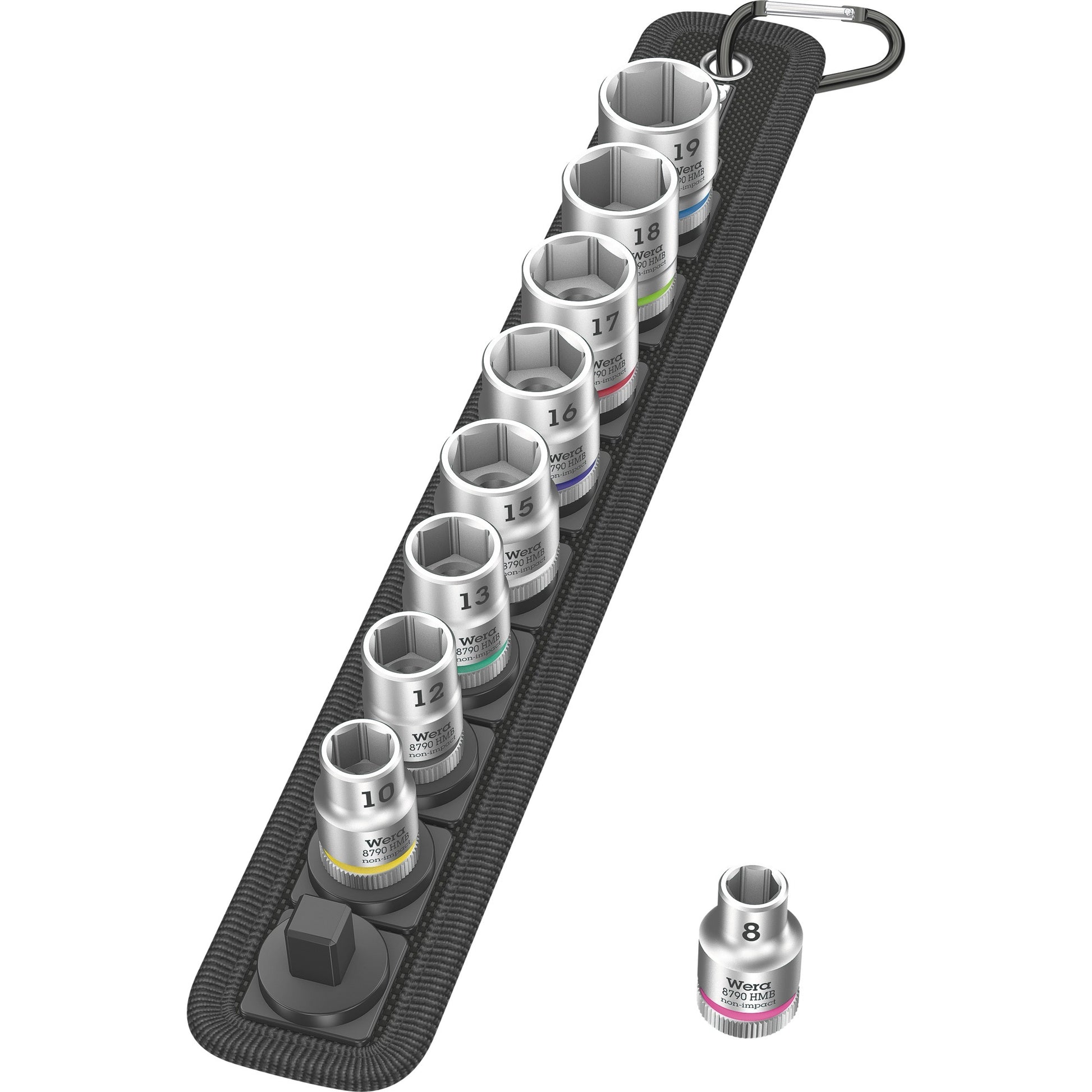 Wera belt b 4 zyklop doppen set dopsleutel (zwart zilver, 9-delig, met 3 8 -aandrijving)