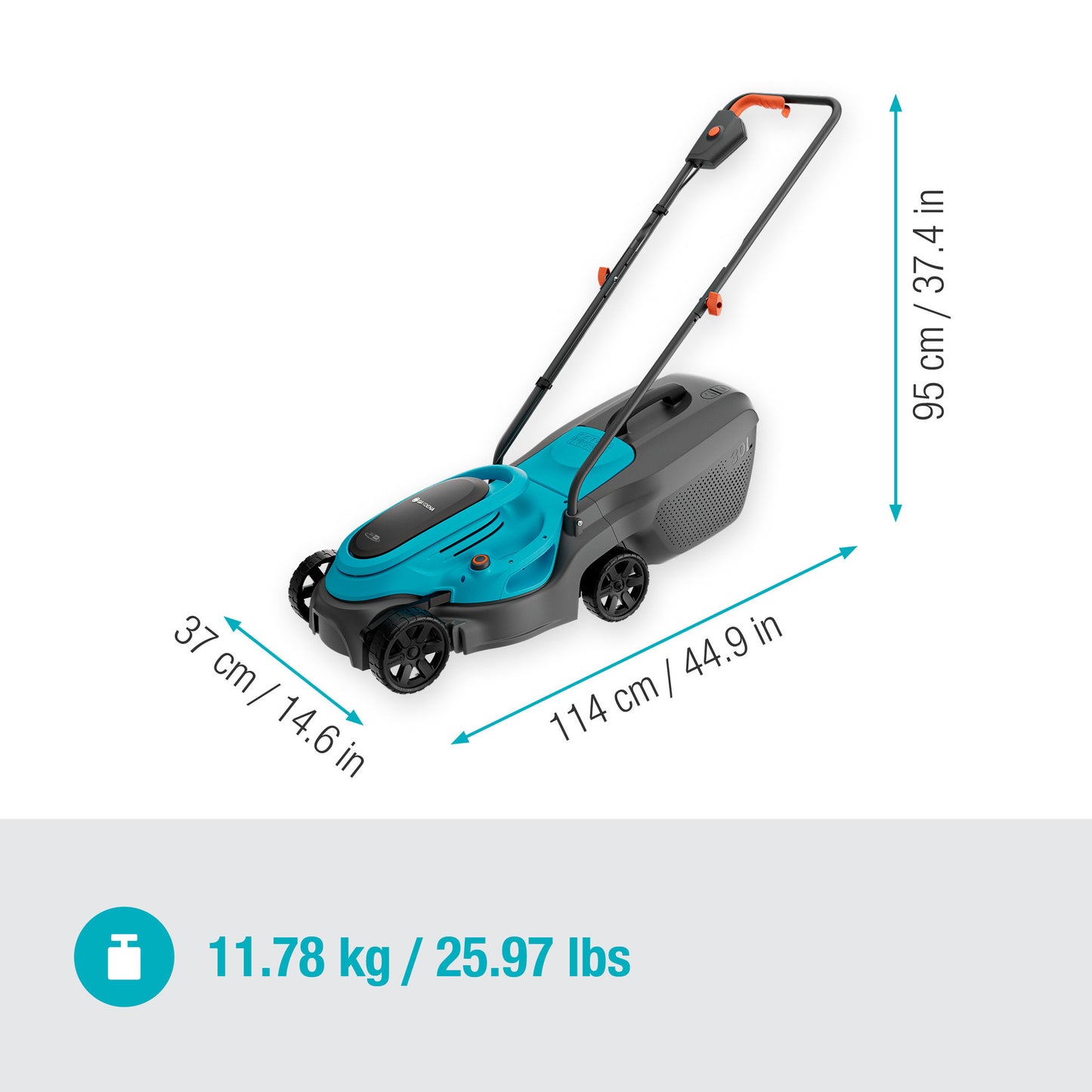 Gardena grasmaaier easymax 32 18v p4a set 4.0