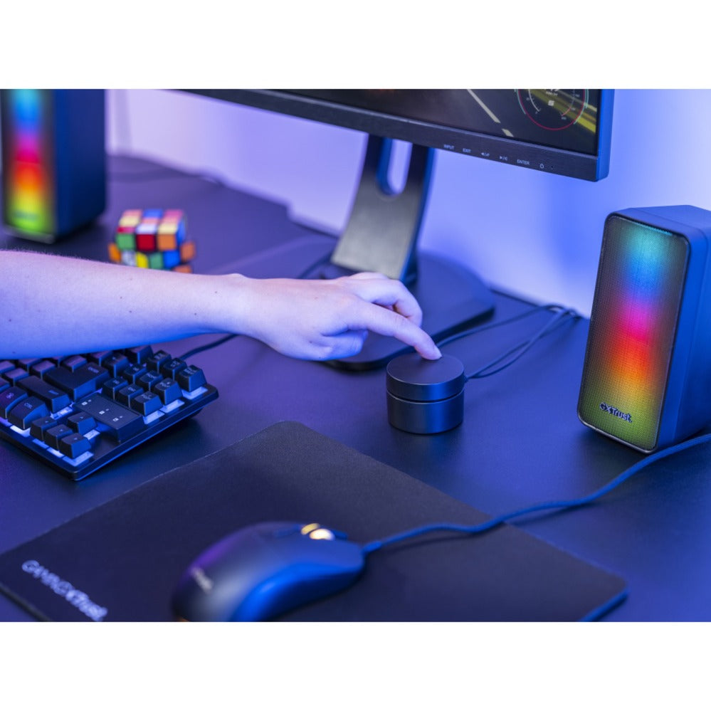 Trust gxt 611 wezz illuminated 2.0 rgb speaker set pc-luidspreker (zwart, rgb leds)
