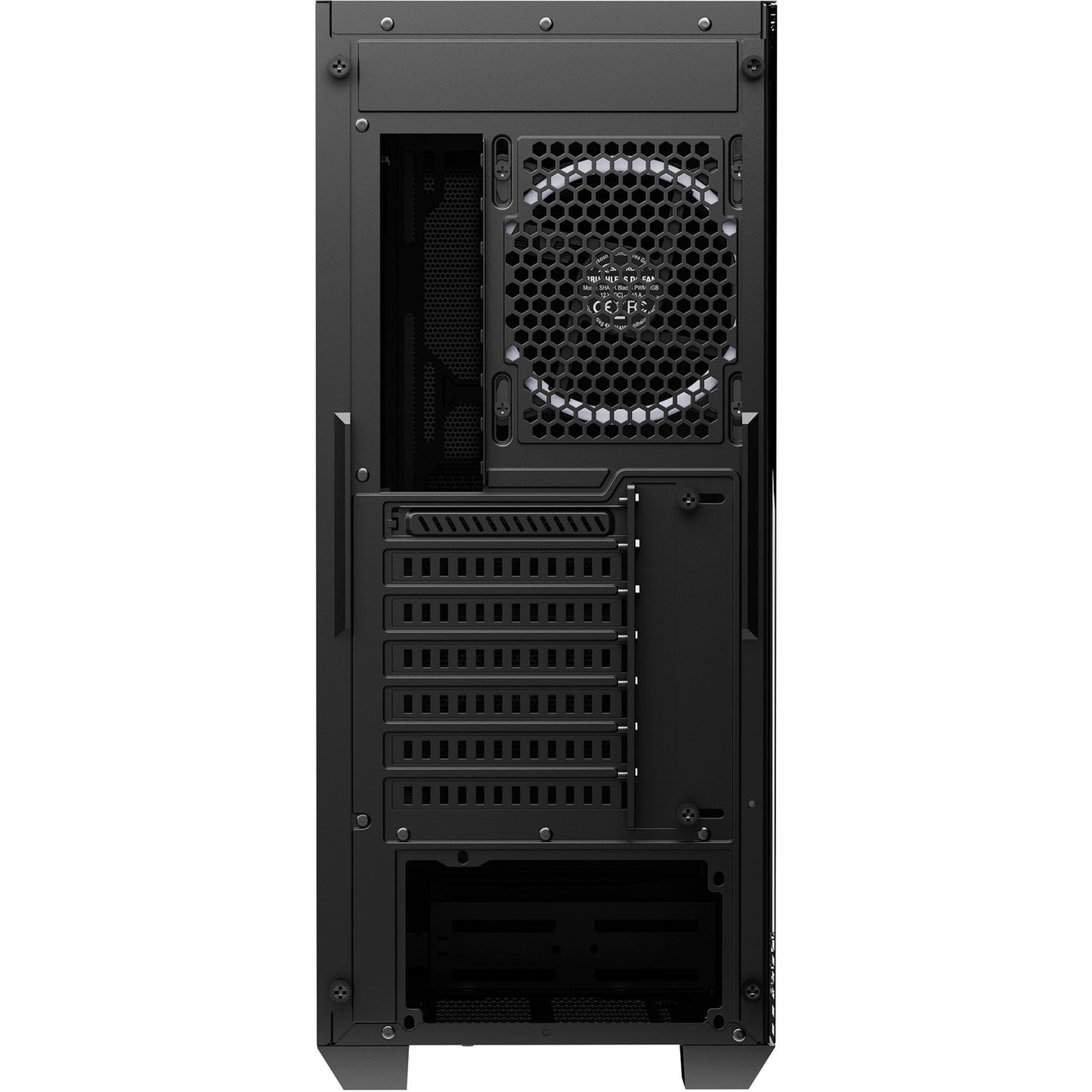 Sharkoon vs9 rgb black midi tower behuizing (zwart | 2x usb-a | 1x usb-c | rgb | tempered glass)