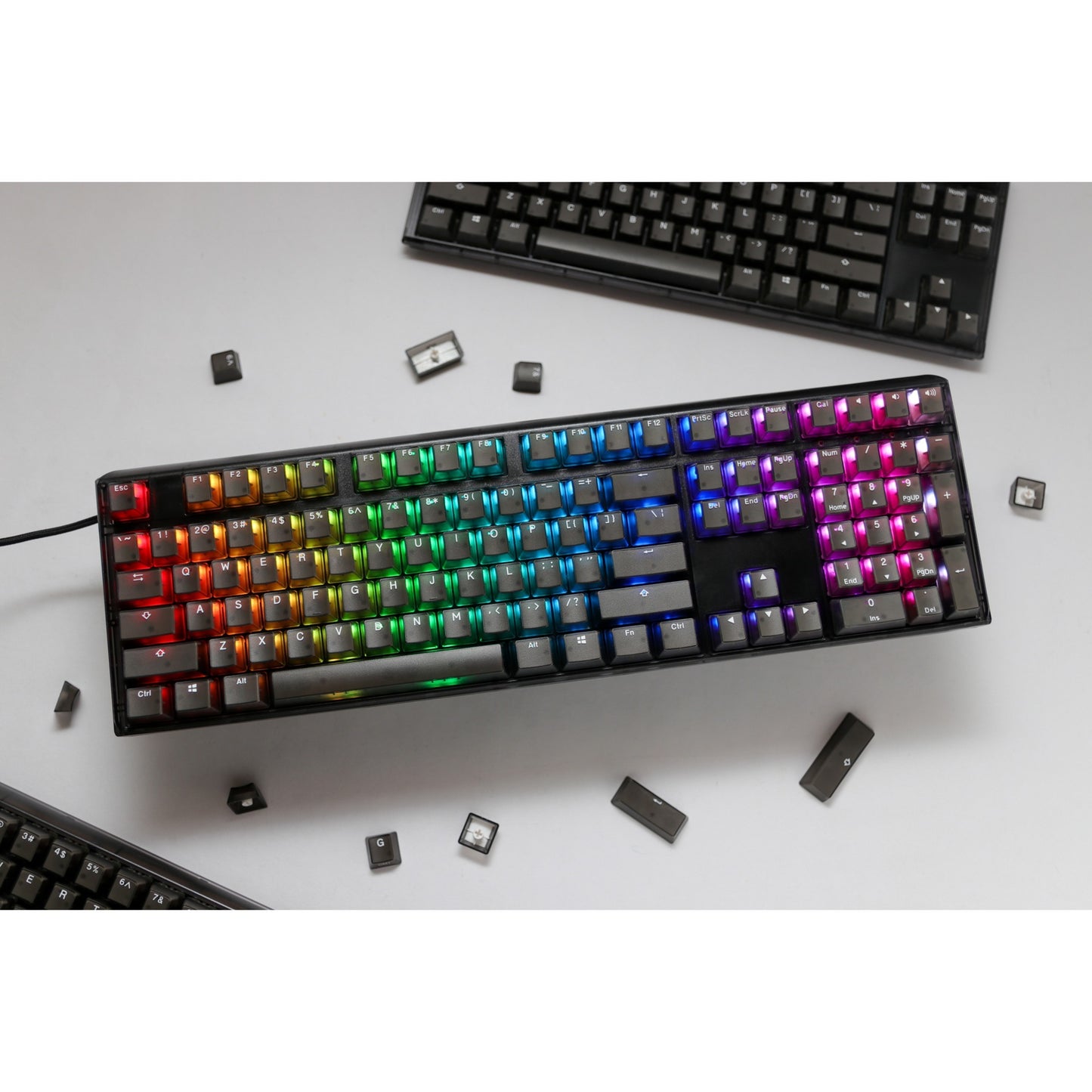 Ducky one 3 aura rgb mechanisch toetsenbord (zwart, us lay-out (qwerty), cherry mx brown, 100%, abs double shot, hot swap)