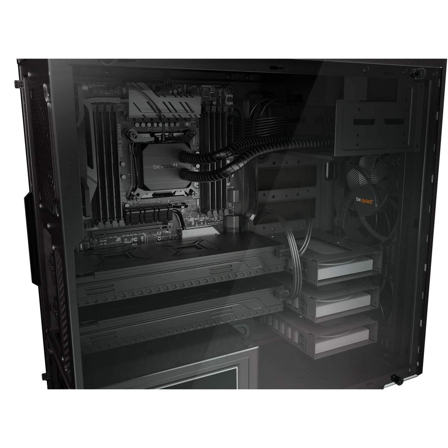 Be quiet! pure base 600 window midi tower behuizing (zwart | 2x usb-a | tempered glass)