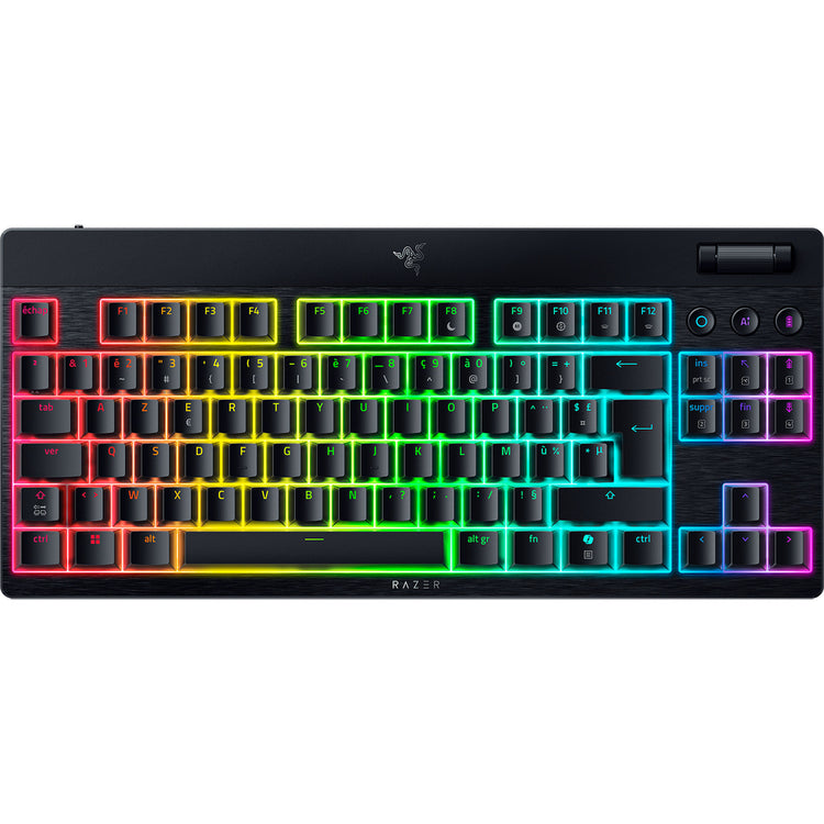 Razer blackwidow v4 low-profile rgb mechanisch gaming toetsenbord (zwart, us lay-out (qwerty), low-profile orange, 80% (tkl))
