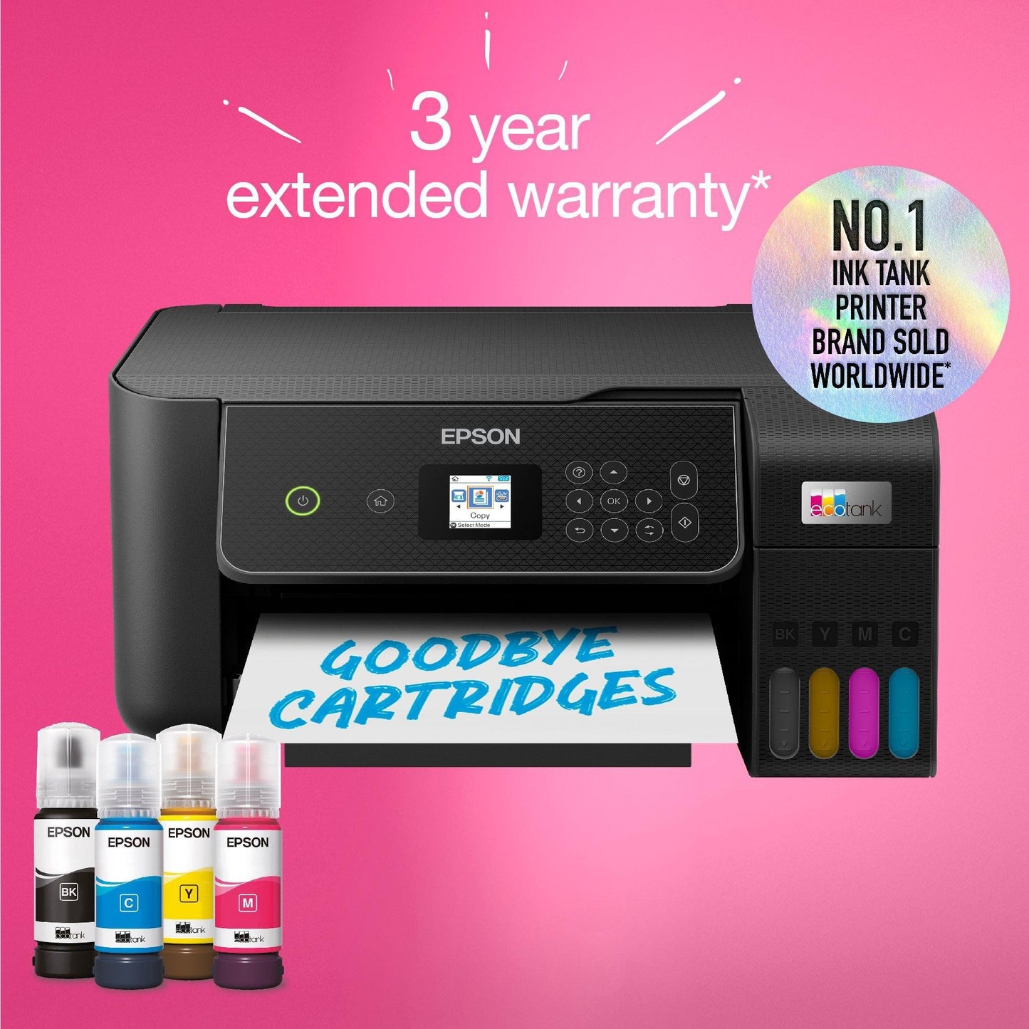Epson ecotank et-2871 a4 multifunctionele wi-fi-printer met inkttank all-in-one inkjetprinter (zwart, scannen, kopiëren, wi-fi, inclusief tot 3 jaar inkt)