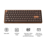Keychron k3 max-h3w all-wood special edition rgb mechanisch toetsenbord (houtkleur, us lay-out (qwerty), milk pom brown, 75%, rgb leds, double-shot pbt, hot swap, 2.4ghz | bluetooth 5.1 | usb-c) - afbeelding 3