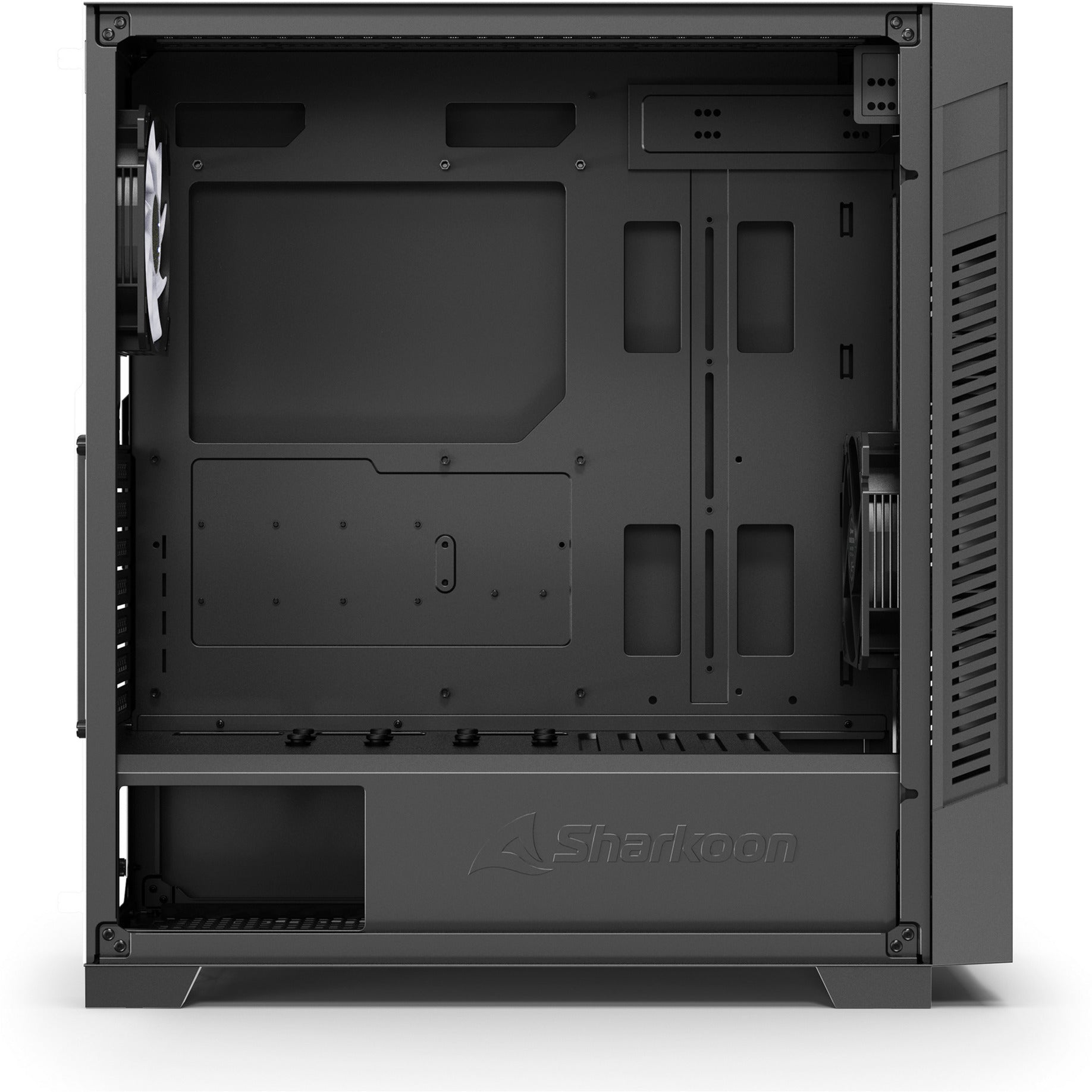 Sharkoon s25-w2 argb midi tower behuizing (zwart | 2x usb-a | 1x usb-c | rgb | tempered glass)