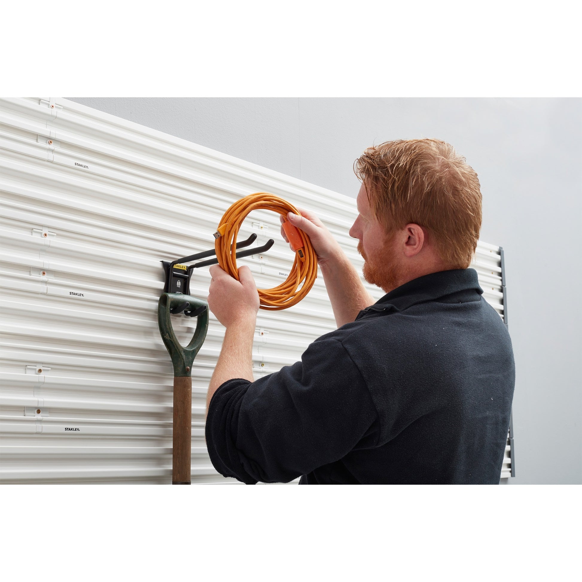 Stanley track wall - dubbele haak houder (zwart)