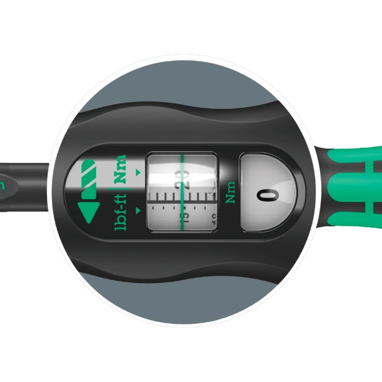 Wera click-torque b 2 draaimomentsleutel met omschakelratel, 20-100 nm (zwart groen)