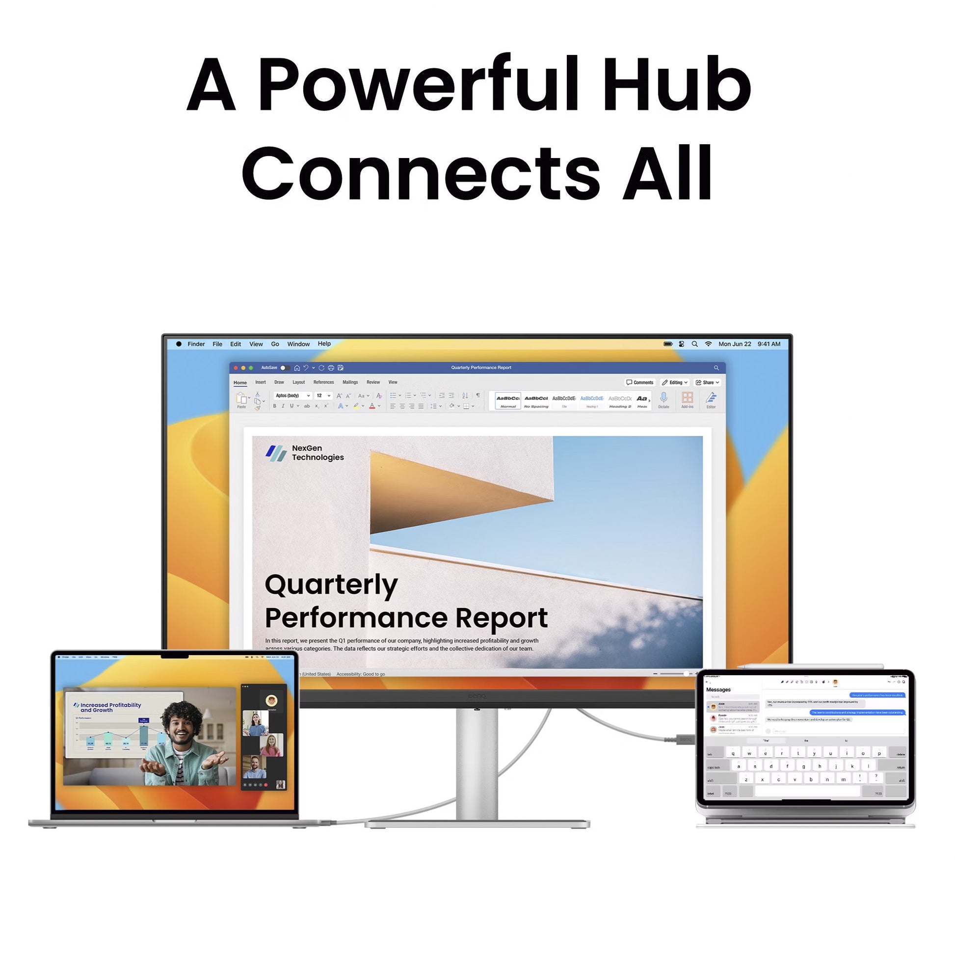 Benq ma270up voor macbook 27 4k uhd monitor (zilver, hdmi, usb-a, usb-c, audio)