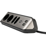 Brennenstuhl estilo hoekstekkerdoos 4-voudig stekkerdoos (zwart roestvrij staal, 2x usb) - afbeelding 3