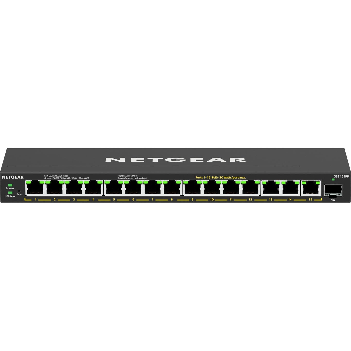 Netgear gs316epp switch (zwart)