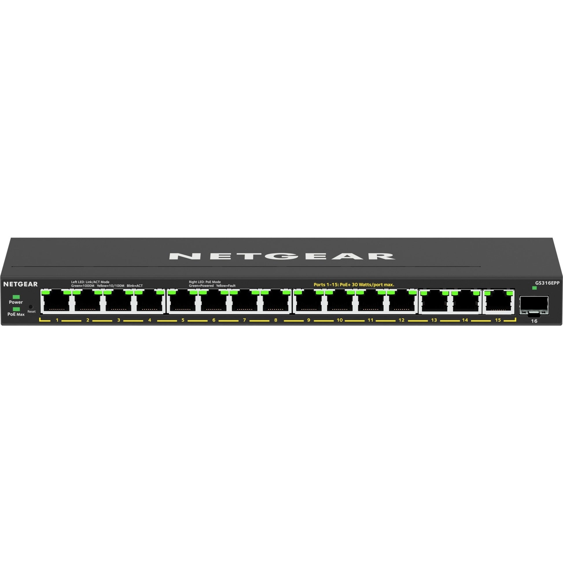 Netgear gs316epp switch (zwart)