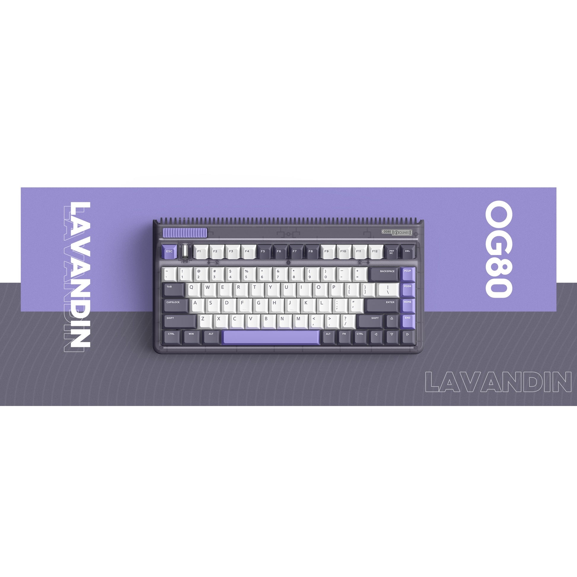 Iqunix og80 lavandin wireless mechanical keyboard (lavendel, us lay-out (qwerty), cherry mx brown, 80% (tkl), hot-swappable, pbt, 2.4ghz | bluetooth 5.1 | usb-c)